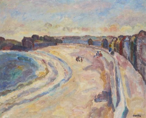 La Plage Oil Painting by Eugene Dabit