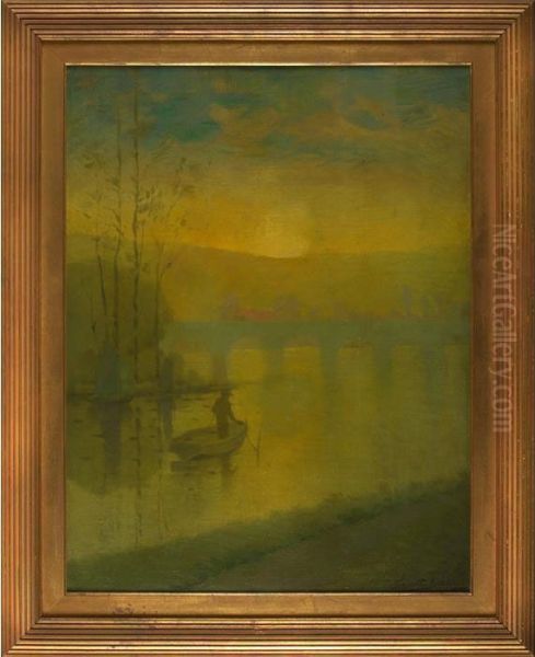 Evening On The River Oil Painting by Theodore Scott Dabo