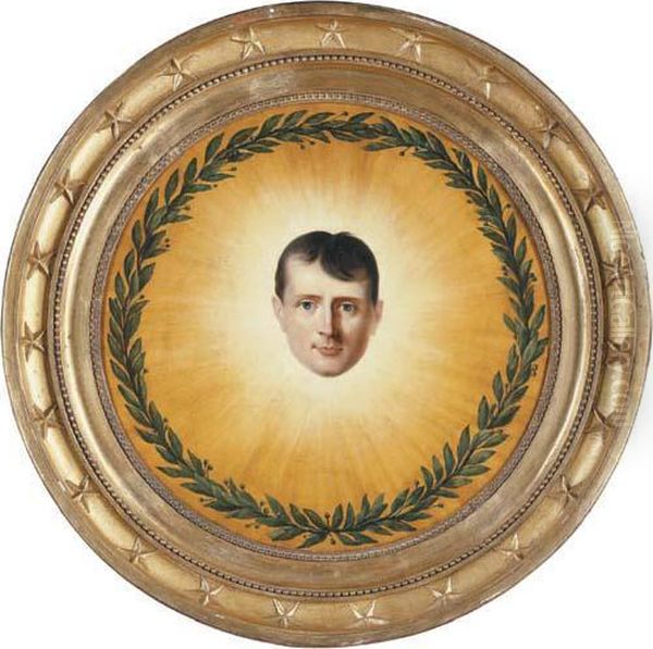 The Head Of Napoleon Surrounded By A Laurel Wreath In Asunburst Oil Painting by Laurent Dabos