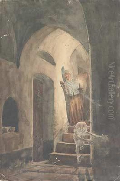 Kellergeist Oil Painting by Wilhelm Dachauer