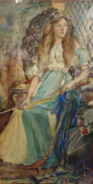 Medieval Maiden Oil Painting by Richard Dadd