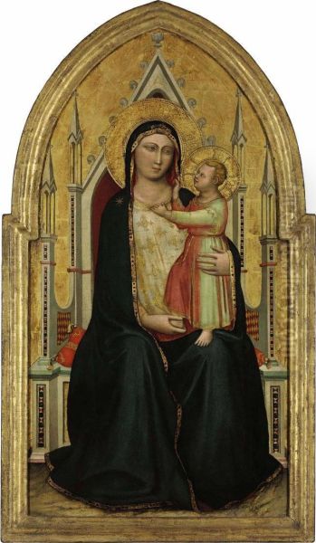 The Madonna And Child Enthroned Oil Painting by Bernardo Daddi