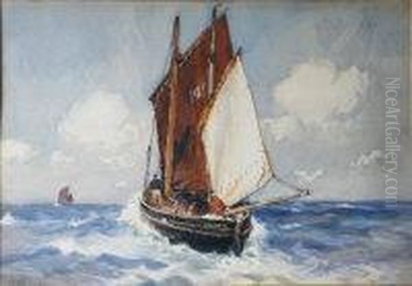 Penzance Fishing Boat Oil Painting by Ernst Dade