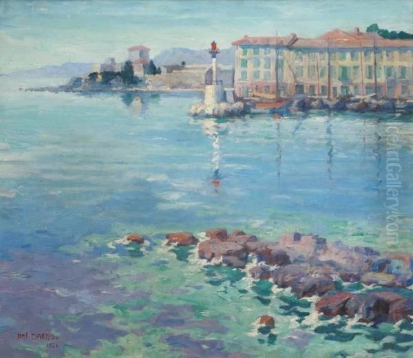 L'entree Du Port De Beaulieu Sur Mer Oil Painting by Antoine Daens