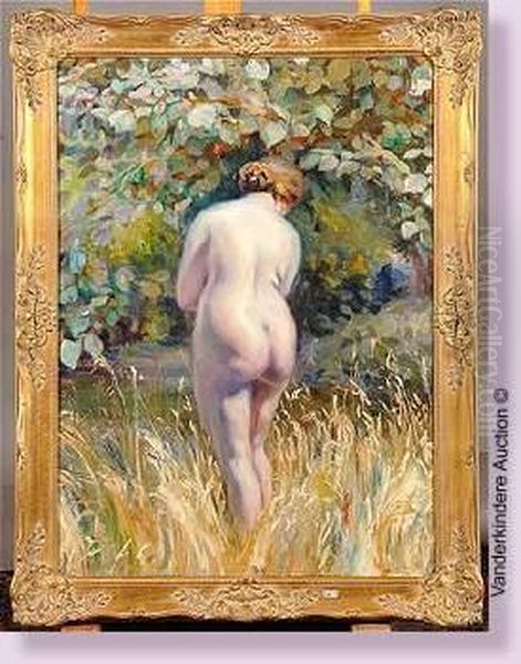 Baigneuse Au Bord De L'eau Oil Painting by Antoine Daens