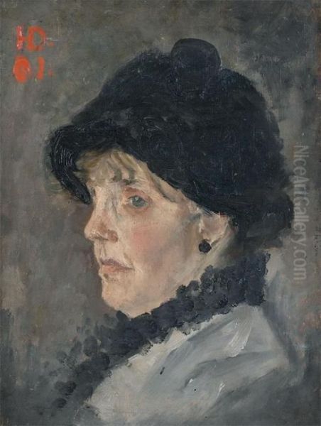 Portrait Of A Lady In Profile by Hippolyte Daeye