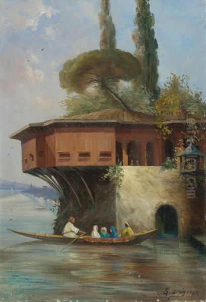 A Yali By The Anadolu Hisari Oil Painting by Sevket Dag