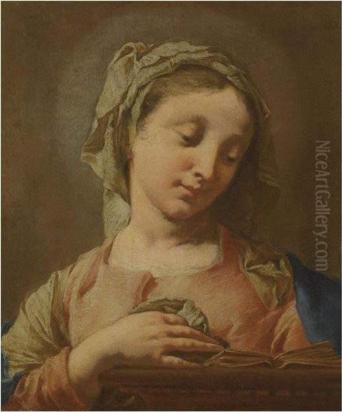 The Virgin Annunciate Oil Painting by Francesco Daggiu Daggiu Il Capella