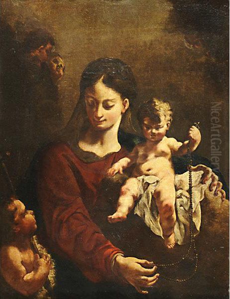 Madonna Con Bambino Oil Painting by Francesco Daggiu Daggiu Il Capella