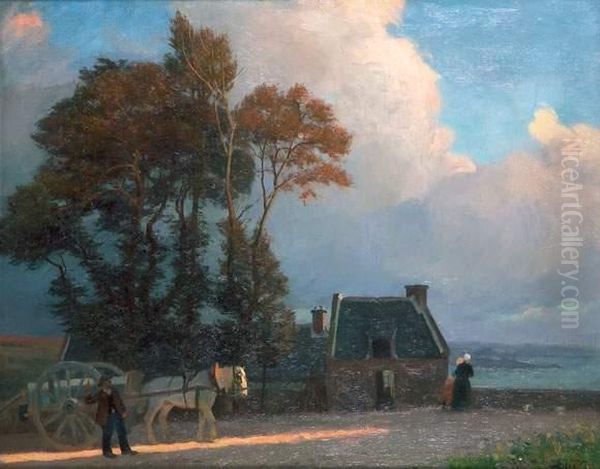 ?retour Du Champs?. Oil Painting by Albert Marie Adolphe Dagnaux