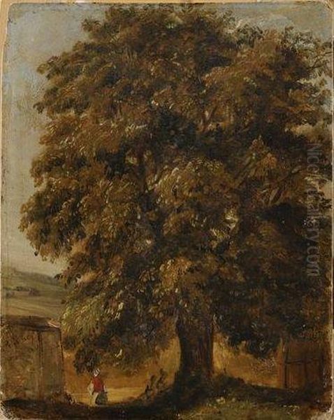 Grand Arbre Au Petit Bry Oil Painting by Louis Jacques Mande Daguerre