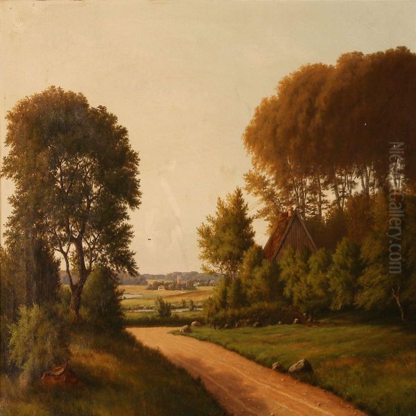 Summer Day On The Contry Oil Painting by Johan Wilhelm Ludwig Dahl