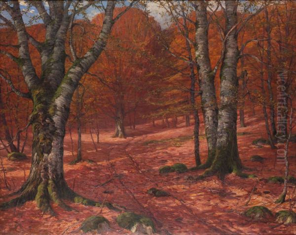 Bokskog. Oil Painting by Wilhelm Dahlbom