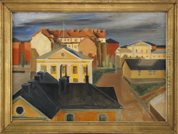 Utsikt Mot Fredrikshofs Slott Oil Painting by Ewald Albin Filip Dahlskog