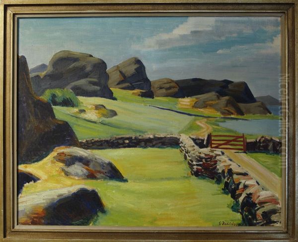 Skaftolandet Bohuslan Oil Painting by Ewald Albin Filip Dahlskog