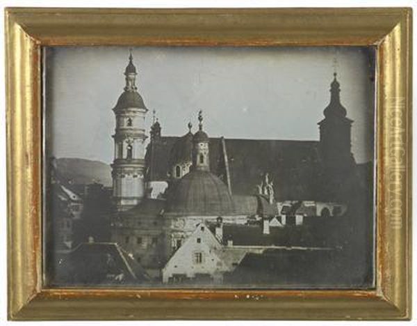 Blick Vom Wetterturm Am Haus Burgergasse 13 Zur Stadtkrone In Graz Oil Painting by Carl Andreas Dahlstrom