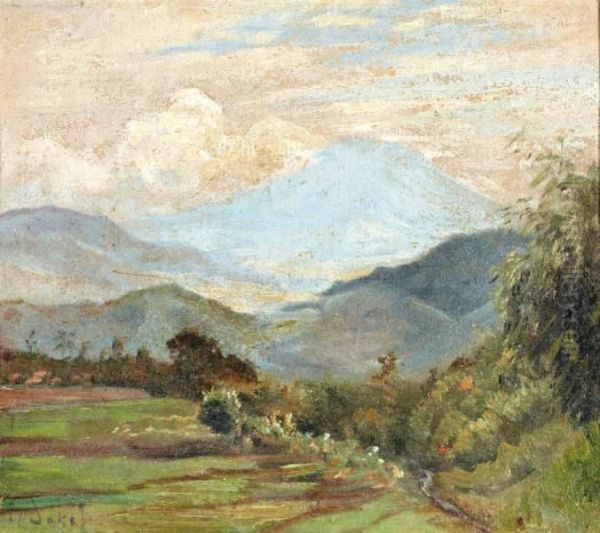 Landschap Bij Tjibeker, Preanger Op Java, Indonesia Oil Painting by Carel Lodewijk, Dake Jr.