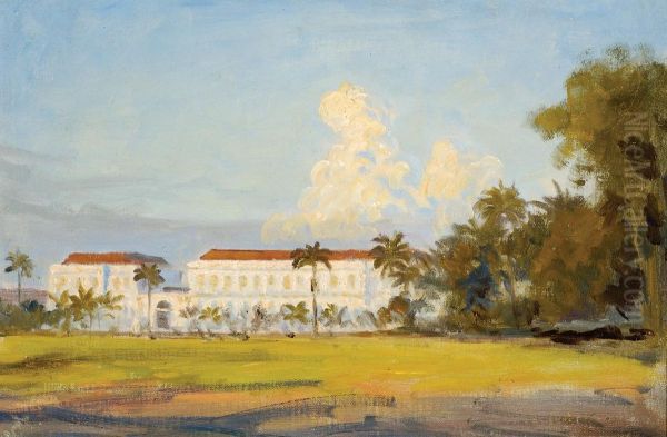 A View Of The Palace At Buitenzorg Oil Painting by Carel Lodewijk, Dake Sr.