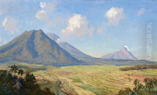 Landschap Bij Bodjong, Semarang Oil Painting by Carel Lodewijk, Dake Sr.