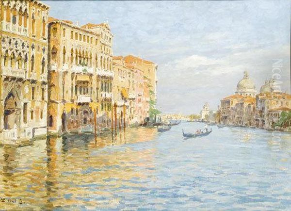 Venezia, Il Canal Grande Presso La Salute Oil Painting by Zaccaria Dal Bo