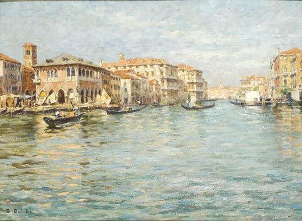 Venezia, Il Canal Grande Verso Vendramin Oil Painting by Zaccaria Dal Bo