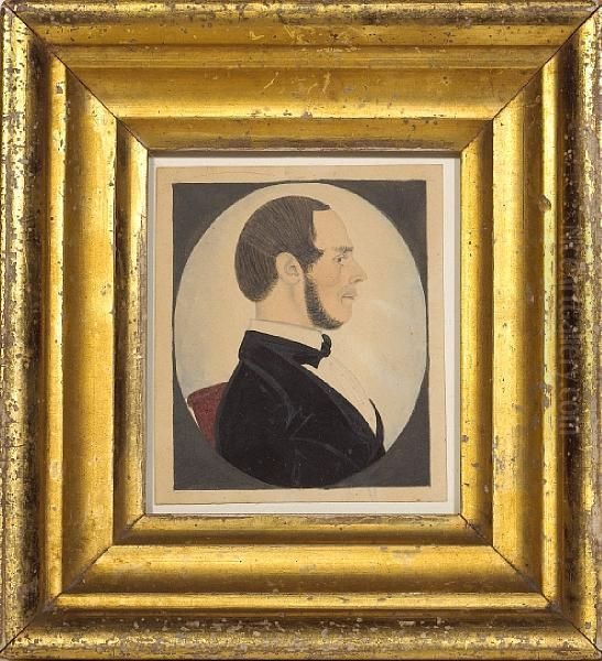 A Portrait Miniature Of A Gentleman Oil Painting by Justus Dalee