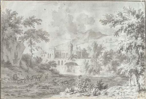 An Italianate Landscape With A Fortified Villa Oil Painting by Dirck Dalens II