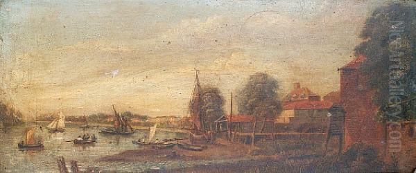 Near Kingston Upon Thames Oil Painting by Nicholas Thomas Dall