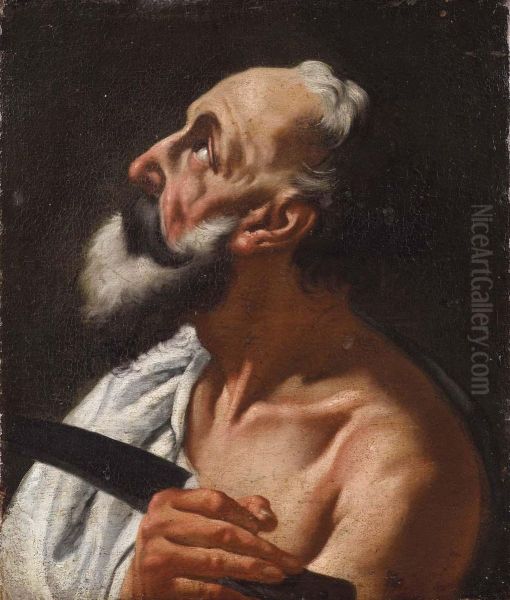 Santo Oil Painting by Egidio Dall' Oglio