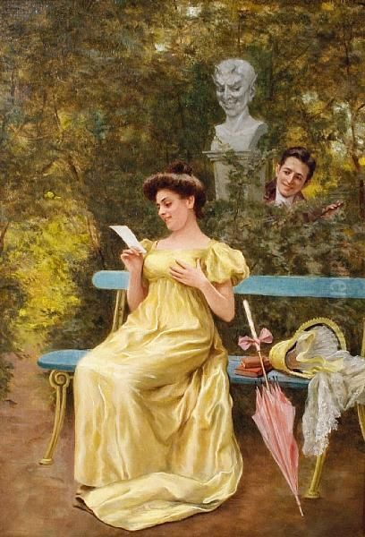 The Love Letter Oil Painting by G. Dalla Noce