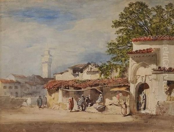 Scene Orientaliste Oil Painting by Alphonse Dallemagne