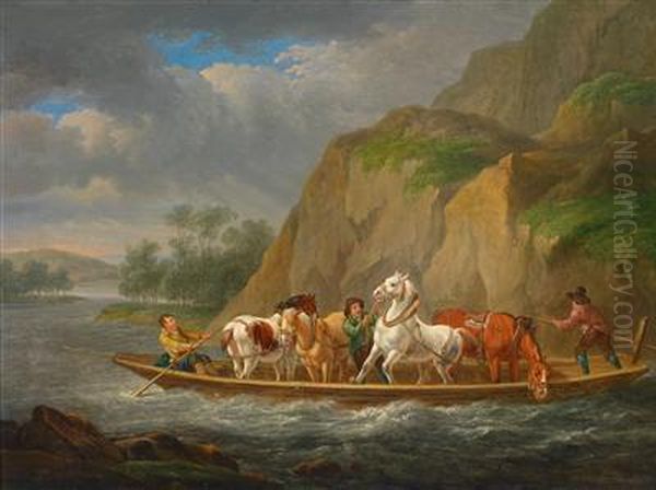 Uberfuhr Oil Painting by Johann Baptist Ii Dallinger Von Dalling