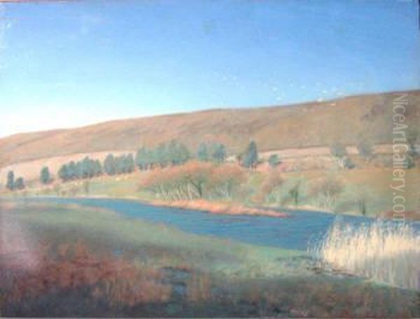 Landscape With River Oil Painting by Herbert Dalziel