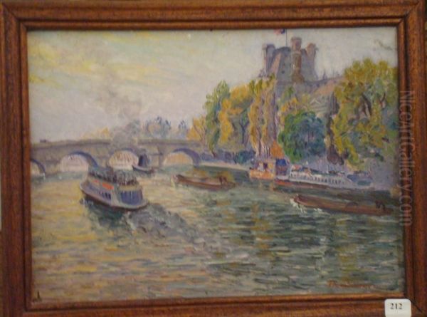 Vue Du Pont Royal Oil Painting by Edouard Jean Dambourgez