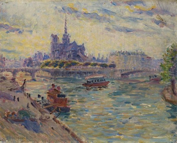 Vue De Notre-dame De Paris Oil Painting by Edouard Jean Dambourgez