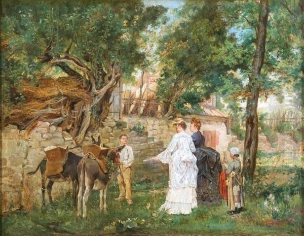 La Gita Sull Asinello Oil Painting by Emile Charles Dameron