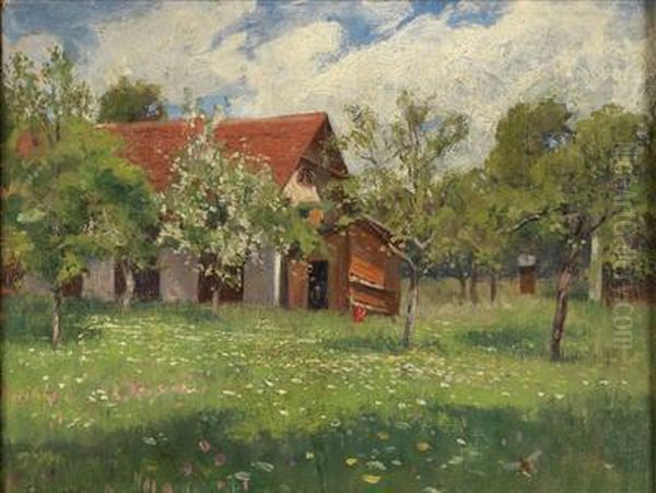 Sommermotiv Aus Demrosenhain/graz Oil Painting by Constantin Damianos