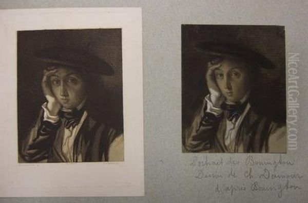 Deux Portraits De Bonington : Oil Painting by Charles Damour