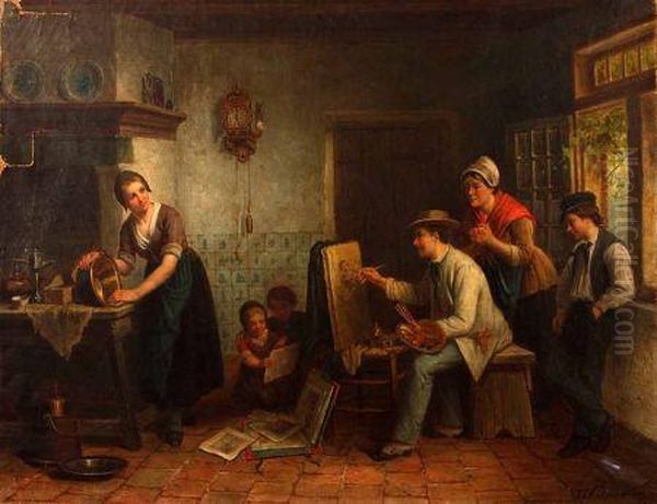 The Art Class Oil Painting by Jan Jac Matthys Damschroeder