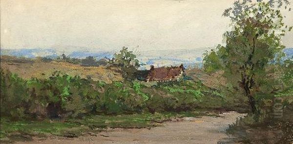 Cottage In A Country Lane Oil Painting by William Parsons W. Dana