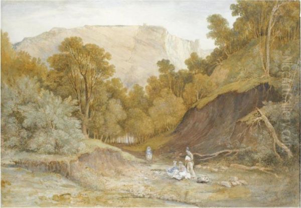 A Sketching Party In Leigh Woods, Near Bristol Oil Painting by Francis Danby