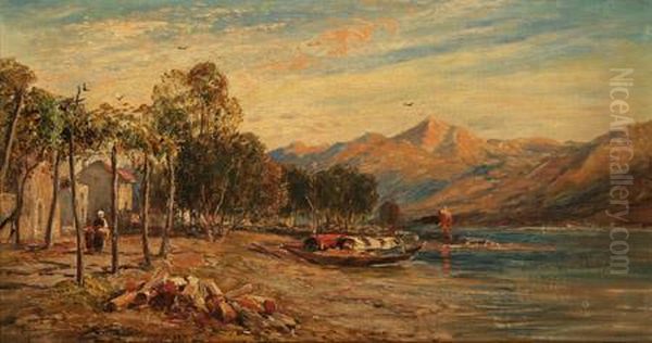 View Of Locarno, Lake Maggiore, Italy Oil Painting by Thomas Danby