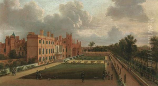 A View Of St James's And The Gardens Overlooking St James's Park From The South West Oil Painting by Hendrick Danckerts