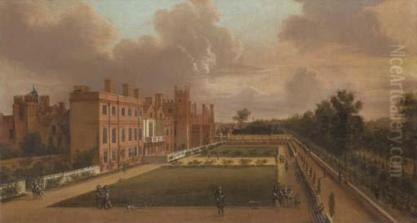 View Of St. James's Palace And The Gardens Oil Painting by Hendrick Danckerts