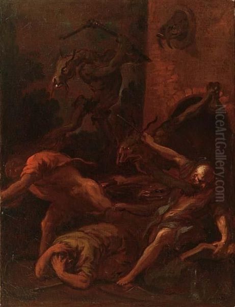 Scena Demoniaca Oil Painting by Ottaviano Dandini