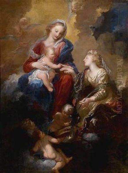 The Mystical Marriage Of Saint Catherine Oil Painting by Pietro Dandini