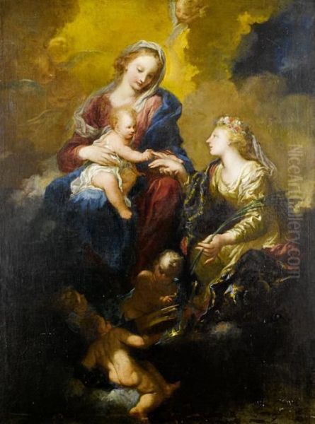 The Mystic Marriage Of Saint Catherine Oil Painting by Pietro Dandini