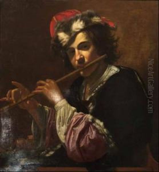 Suonatore Di Flauto Oil Painting by Vincenzo Dandini