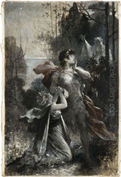 Scene Romanesque Oil Painting by Henri Camille Danger