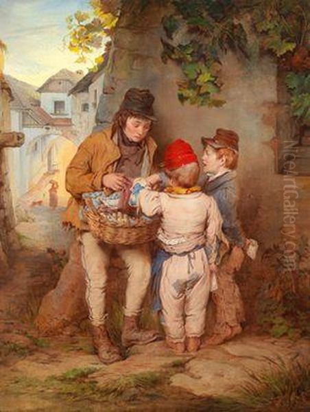 Der Gotscheerknabe Oil Painting by Josef Danhauser